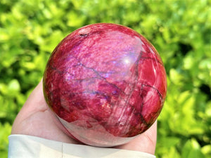 Red Moon Stone Hand Carved Sphere,Quartz Crystal,Red Moon Stone Ball,Home Decor,Energy Crystal ball,Crystal Gift+Free Base 1PC