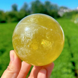 Natural Citrine Sphere,Quartz Crystal Ball,Golden Citrine ball,Mineral Specimen,Reiki Healing,Crystal Gifts,Divination Ball,Prophecy Ball