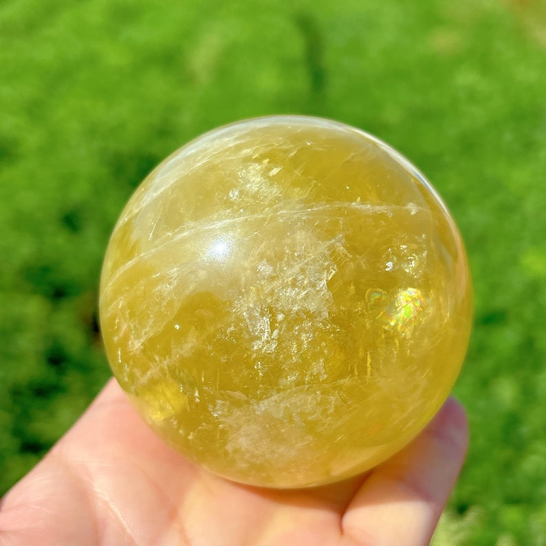 Natural Citrine Sphere,Quartz Crystal Ball,Golden Citrine ball,Mineral Specimen,Reiki Healing,Crystal Gifts,Divination Ball,Prophecy Ball