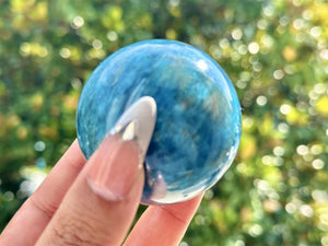 5CM+Natural Apatite Hand Carved Sphere,Quartz Crystal,Apatite Ball,Home Decor,Reiki Healing,Energy Crystal ball,Crystal Gift+Free Base 1PC