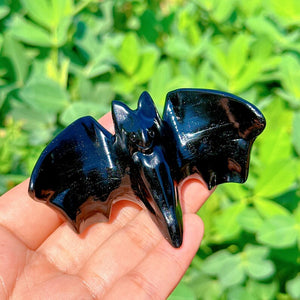 Obsidian Bat,Crystal Bat Figurine ,Natural Obsidian Bat,Decorative Halloween Crystal,Reiki Healing,Bat Decoration,Halloween Gift