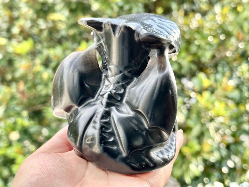 4.2" Natural Obsidian Hand Carved Toothless,Crystal Dragon,Toothless Carving,Reiki Healing Crystal,Energy crystal,Home Decor,Crystal Gifts