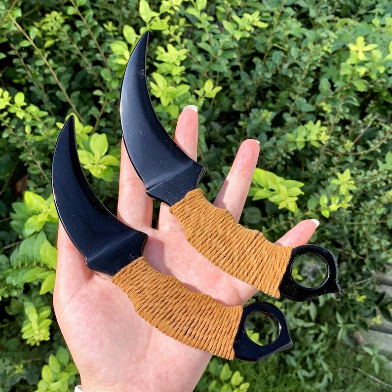 7.8" Natural Obsidian Knife,Quartz Crystal Knife Carving,Halloween Gifts,Mineral Specimen,Home Decor,Reiki Healing,Crystal Gifts 1pc