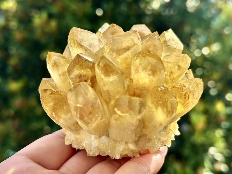 Natural Citrine Quartz Cluster,Cluster Crystal,Quartz Point VUG,Home Decor,Energy Crystal,Reiki healing,Carved Cluster,Crystal gifts 1PC