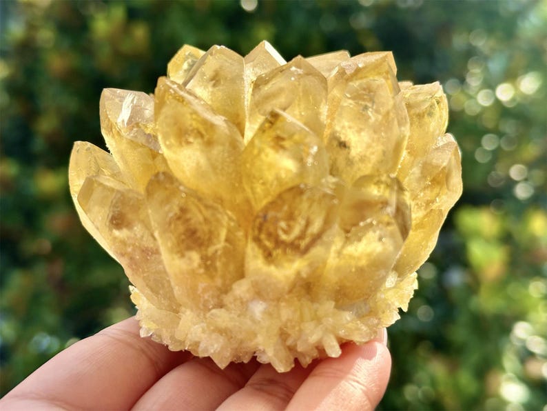 Natural Citrine Quartz Cluster,Cluster Crystal,Quartz Point VUG,Home Decor,Energy Crystal,Reiki healing,Carved Cluster,Crystal gifts 1PC