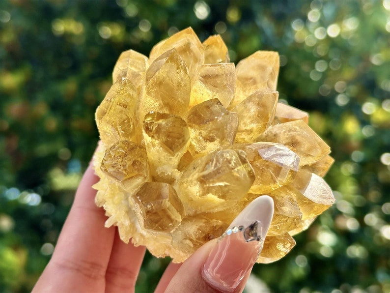 Natural Citrine Quartz Cluster,Cluster Crystal,Quartz Point VUG,Home Decor,Energy Crystal,Reiki healing,Carved Cluster,Crystal gifts 1PC