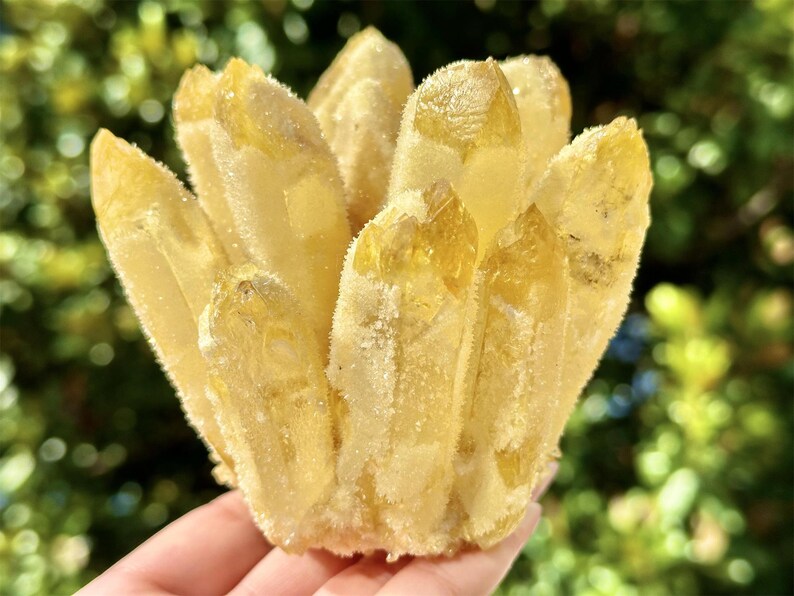 Yellow Crystal Quartz Cluster,Cluster Crystal,Quartz Point VUG,Home Decor,Energy Crystal,Reiki healing,Carved Cluster,Crystal gift 1PC