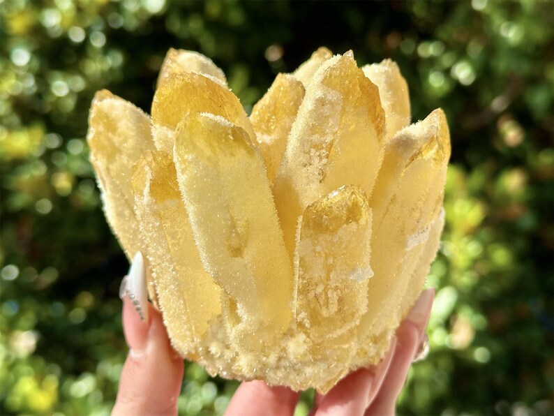 Yellow Crystal Quartz Cluster,Cluster Crystal,Quartz Point VUG,Home Decor,Energy Crystal,Reiki healing,Carved Cluster,Crystal gift 1PC