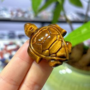 1PC Natural Tiger Eye Sea Turtle,Quartz Crystal Tortoise,Crystal Animal,Reiki Healing,Home Decoration,Crystal Gift,Mineral Specimen