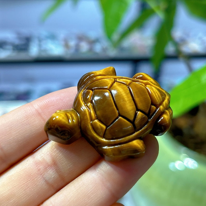 1PC Natural Tiger Eye Sea Turtle,Quartz Crystal Tortoise,Crystal Animal,Reiki Healing,Home Decoration,Crystal Gift,Mineral Specimen