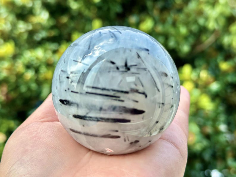 1PC 50mm+ Natural Tourmaline Sphere,Quartz Crystal,Crystal Ball Carving,Reiki Healing Crystal,Home Decor,Energy Crystal,Crystal gifts 1PC