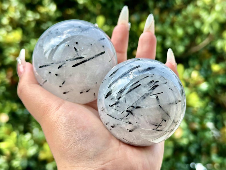 1PC 50mm+ Natural Tourmaline Sphere,Quartz Crystal,Crystal Ball Carving,Reiki Healing Crystal,Home Decor,Energy Crystal,Crystal gifts 1PC