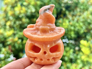 3" Natural Sun Stone Hand Carved Pumpkin Skull,Crystal quartz Skull,Skull Carving,Energy crystal,Reiki healing,Home Decor,Crystal gifts