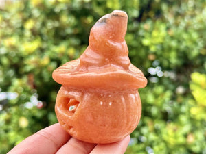 3" Natural Sun Stone Hand Carved Pumpkin Skull,Crystal quartz Skull,Skull Carving,Energy crystal,Reiki healing,Home Decor,Crystal gifts
