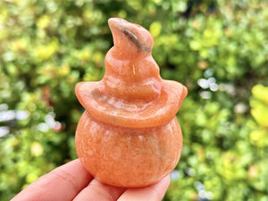 3" Natural Sun Stone Hand Carved Pumpkin Skull,Crystal quartz Skull,Skull Carving,Energy crystal,Reiki healing,Home Decor,Crystal gifts