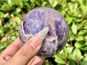 Natural Dream Purple Hand Carved Sphere,Quartz Crystal,Dream Purple Ball,Home Decor,Reiki Healing,Energy Crystal ball,Crystal Gift+Free Base