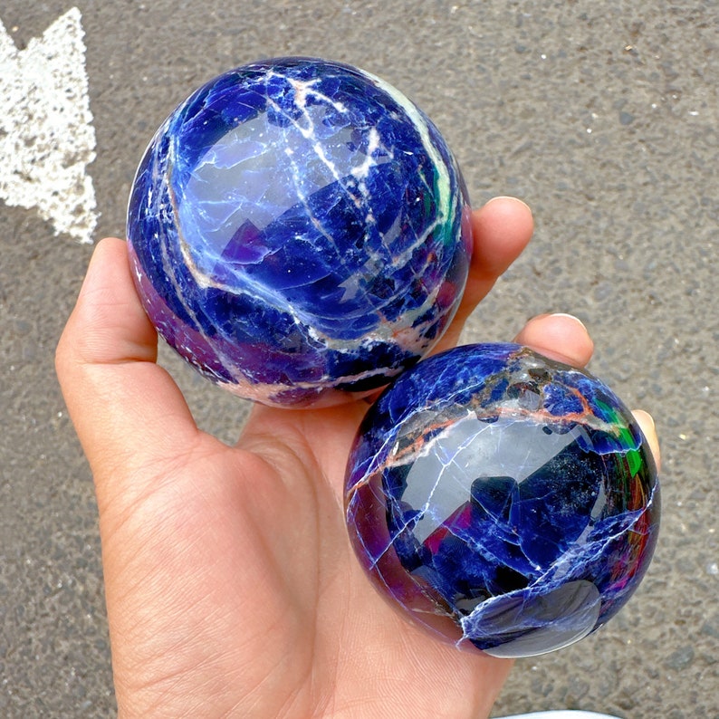 50mm+ Natural Sodalite Sphere,Crystal Sphere,Reiki Heal,Home Decoration,Divination Ball,Crystal Heal,Mineral Samples,Crystal Gifts