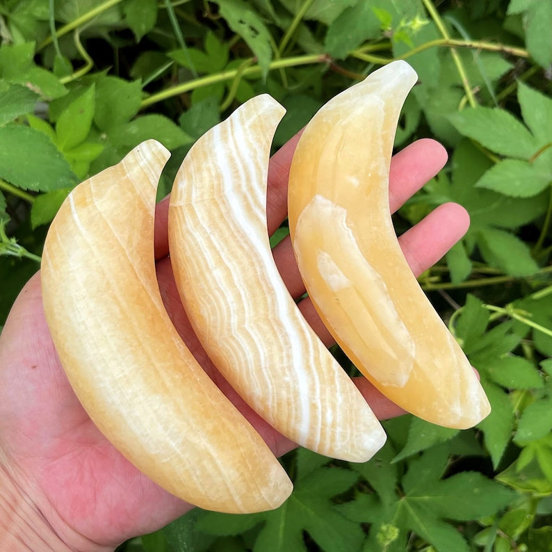 4.5‘’ Natural Yellow Calcite Banana, Quartz Crystal Banana, Crystal Fruits, Crystal Energy, Home Decoration, Reiki Healing, Crystal Gifts