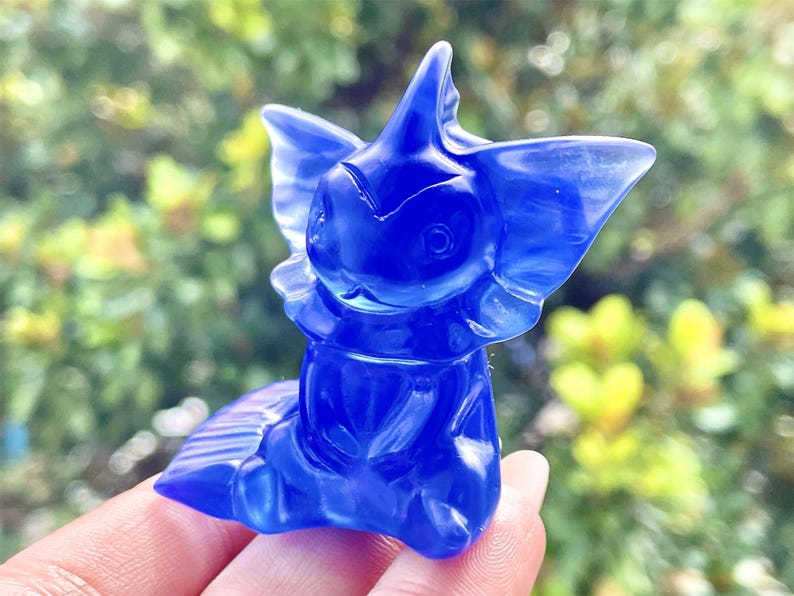 2.2" Blue Opalite Hand Carved Vaporeon,Crystal quartz Elf,Vaporeon Carving,Energy crystal,Reiki healing,Home Decor,Halloween gifts 1PC