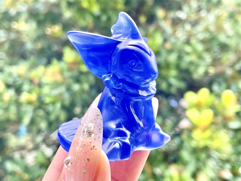 2.2" Blue Opalite Hand Carved Vaporeon,Crystal quartz Elf,Vaporeon Carving,Energy crystal,Reiki healing,Home Decor,Halloween gifts 1PC