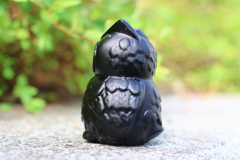 2.1" Natural Obsidian Owl,Quartz Crystal Carved ,Crystal Heal Reiki,Home decoration,Crystal Sculpture,Mineral,Crystal Gifts