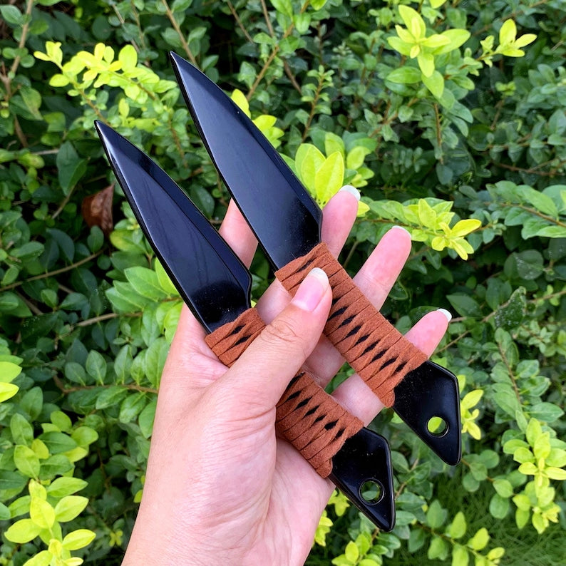 7.8" Natural Obsidian Knife,Quartz Crystal Knife Carving,Halloween Gifts,Mineral Specimen,Home Decor,Reiki Healing,Crystal Gifts 1pc