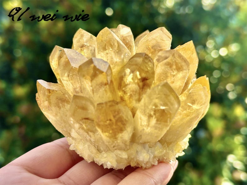 Natural Citrine Quartz Cluster,Cluster Crystal,Quartz Point VUG,Home Decor,Energy Crystal,Reiki healing,Carved Cluster,Crystal gifts 1PC
