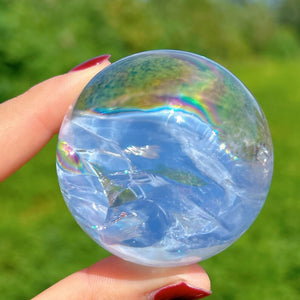 50mm Natural Clear Quartz Rainbow Sphere,Quality Goods Sphere,Crystal Carving,Divination ball,Crystal healing,Home Decoration