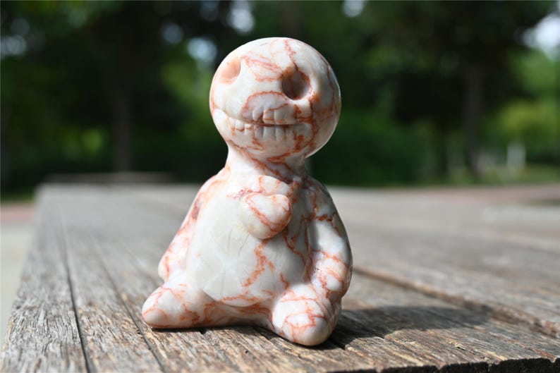 2.1'' Natural Carved Red network Ghost Doll，Crystal demon，crystal decor，Crystal collect，Quartz Crystal，Halloween gift，Crystal Healing