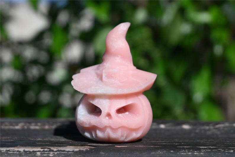 2.3'' Natural Pink Opal Pumpkin ,Crystal Pumpkin,Halloween demon pumpkin,pumpkin lamp，Crystal Healing,Home Decor,Crystal Gifts