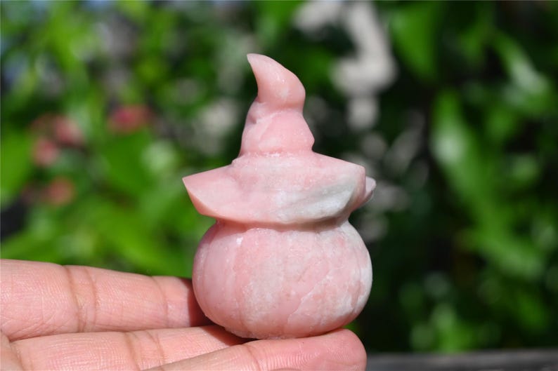 2.3'' Natural Pink Opal Pumpkin ,Crystal Pumpkin,Halloween demon pumpkin,pumpkin lamp，Crystal Healing,Home Decor,Crystal Gifts