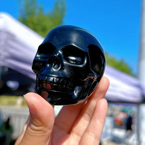 3“ Natural Obsidian Skull,Crystal Skull,Home Decoration,Crystal Carving,Reiki Healing,Crystal ergy,Mineral Specimen,Crystal Gift