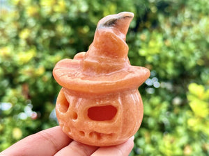 3" Natural Sun Stone Hand Carved Pumpkin Skull,Crystal quartz Skull,Skull Carving,Energy crystal,Reiki healing,Home Decor,Crystal gifts