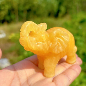 1PC Natural Yellow Calcite Elephant,Quartz Crystal Elephant,Mineral Specimen,Energy Crystal,Home Decoration,Crystal Sculpture,Crystal Gifts