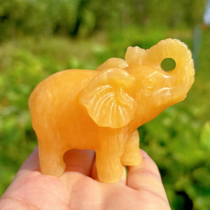 1PC Natural Yellow Calcite Elephant,Quartz Crystal Elephant,Mineral Specimen,Energy Crystal,Home Decoration,Crystal Sculpture,Crystal Gifts