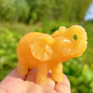 1PC Natural Yellow Calcite Elephant,Quartz Crystal Elephant,Mineral Specimen,Energy Crystal,Home Decoration,Crystal Sculpture,Crystal Gifts