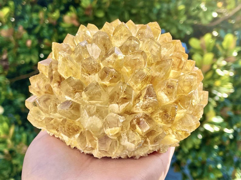 800G+Natural Citrine Quartz Cluster，Home decor，Crystal ornament，Crystal gift，Carved cluster，Crystal vug，Reiki healing 1PC