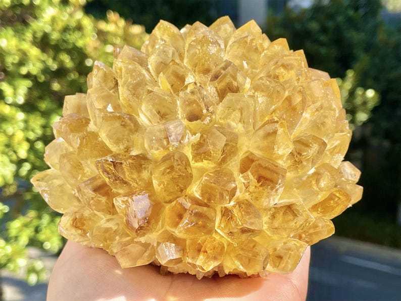 800G+Natural Citrine Quartz Cluster，Home decor，Crystal ornament，Crystal gift，Carved cluster，Crystal vug，Reiki healing 1PC