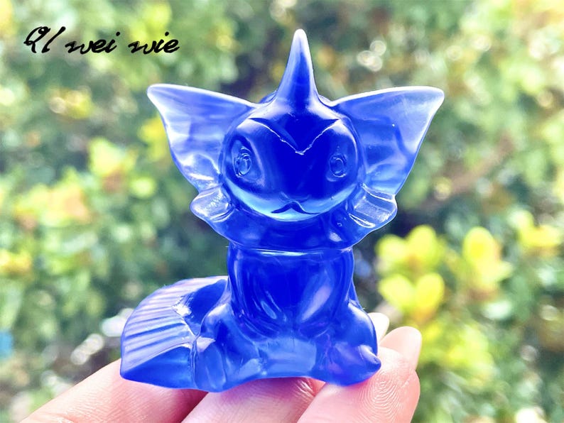 2.2" Blue Opalite Hand Carved Vaporeon,Crystal quartz Elf,Vaporeon Carving,Energy crystal,Reiki healing,Home Decor,Halloween gifts 1PC