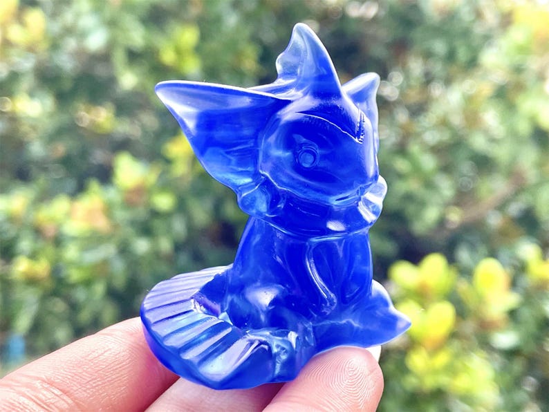2.2" Blue Opalite Hand Carved Vaporeon,Crystal quartz Elf,Vaporeon Carving,Energy crystal,Reiki healing,Home Decor,Halloween gifts 1PC