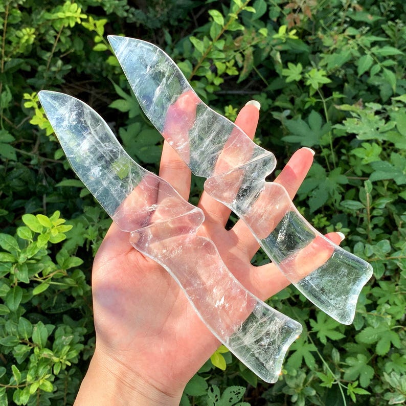 8.2" Natural Clear Quartz Knife,Quartz Crystal Knife Carving,Halloween Gifts,Mineral Specimen,Home Decor,Reiki Healing,Crystal Gifts 1pc