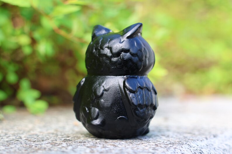 2.1" Natural Obsidian Owl,Quartz Crystal Carved ,Crystal Heal Reiki,Home decoration,Crystal Sculpture,Mineral,Crystal Gifts