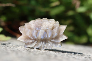 1.5" Natural moonstone Lotus , Quartz Crystal Carved,Crystal Heal Reiki, Home decoration, Crystal Gifts