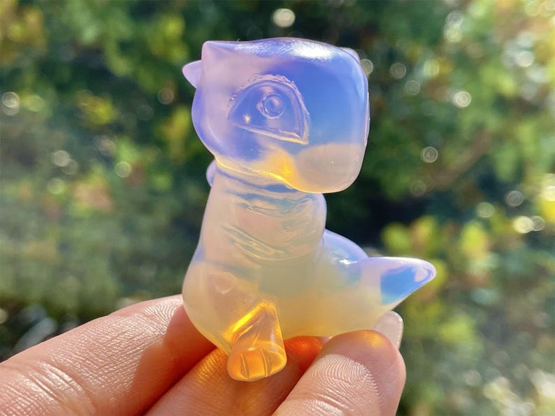 2" Pink Opalite Hand Carved Mew,Crystal quartz Elf,Mew Carving,Energy crystal,Reiki healing,Home Decor,Crystal gifts 1PC