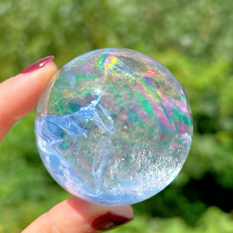 50mm Natural Clear Quartz Rainbow Sphere,Quality Goods Sphere,Crystal Carving,Divination ball,Crystal healing,Home Decoration