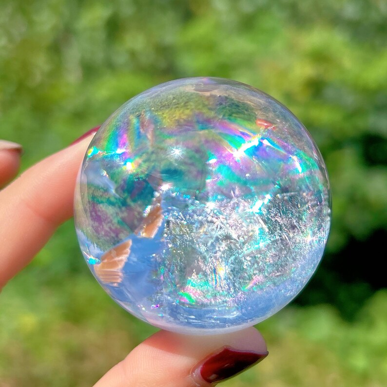 50mm Natural Clear Quartz Rainbow Sphere,Quality Goods Sphere,Crystal Carving,Divination ball,Crystal healing,Home Decoration