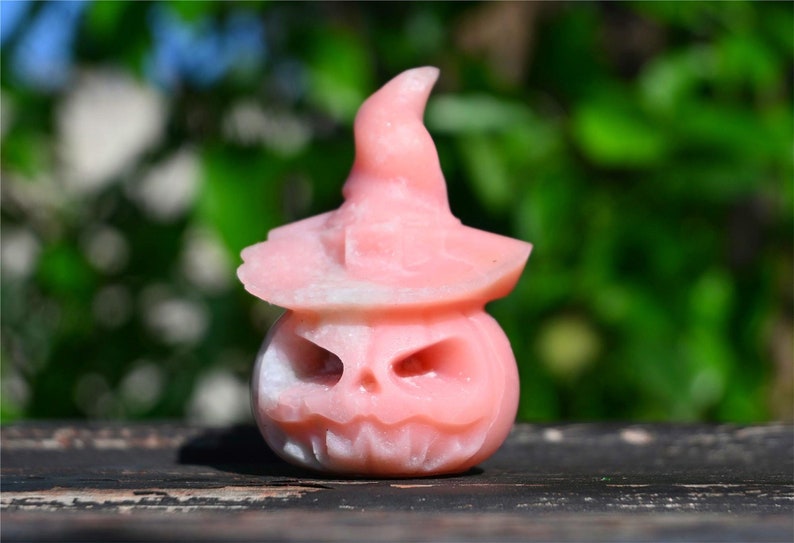 2.3'' Natural Pink Opal Pumpkin ,Crystal Pumpkin,Halloween demon pumpkin,pumpkin lamp，Crystal Healing,Home Decor,Crystal Gifts