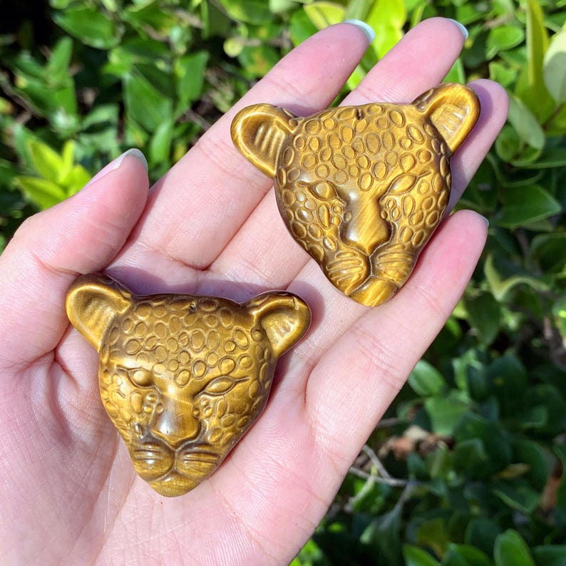 2" Natural Tiger's Eye Leopard,Quartz Crystal Leopard ,Quartz Animal Carving,Home Decor,Crystal Gifts,Energy Crystals,Crystal Heal 1PC