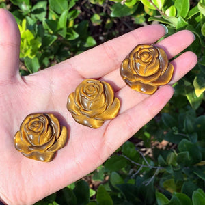1.4" Natural Tiger's Eye Rose,Quartz Crystal Flower ,Quartz Rose Carving,Home Decor,Crystal Gifts,Energy Crystals,Crystal Heal 1PC
