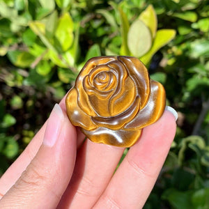 1.4" Natural Tiger's Eye Rose,Quartz Crystal Flower ,Quartz Rose Carving,Home Decor,Crystal Gifts,Energy Crystals,Crystal Heal 1PC